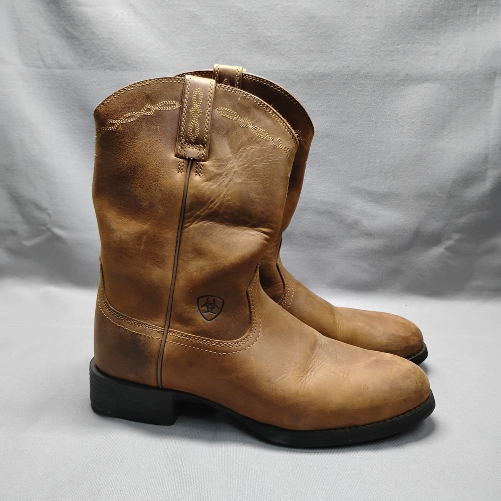 Ariat Heritage Roper Western Boots Distressed Brown Leather 10002284 Mens 7M